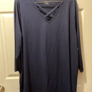 Catherines Navy Long Sleeve Top